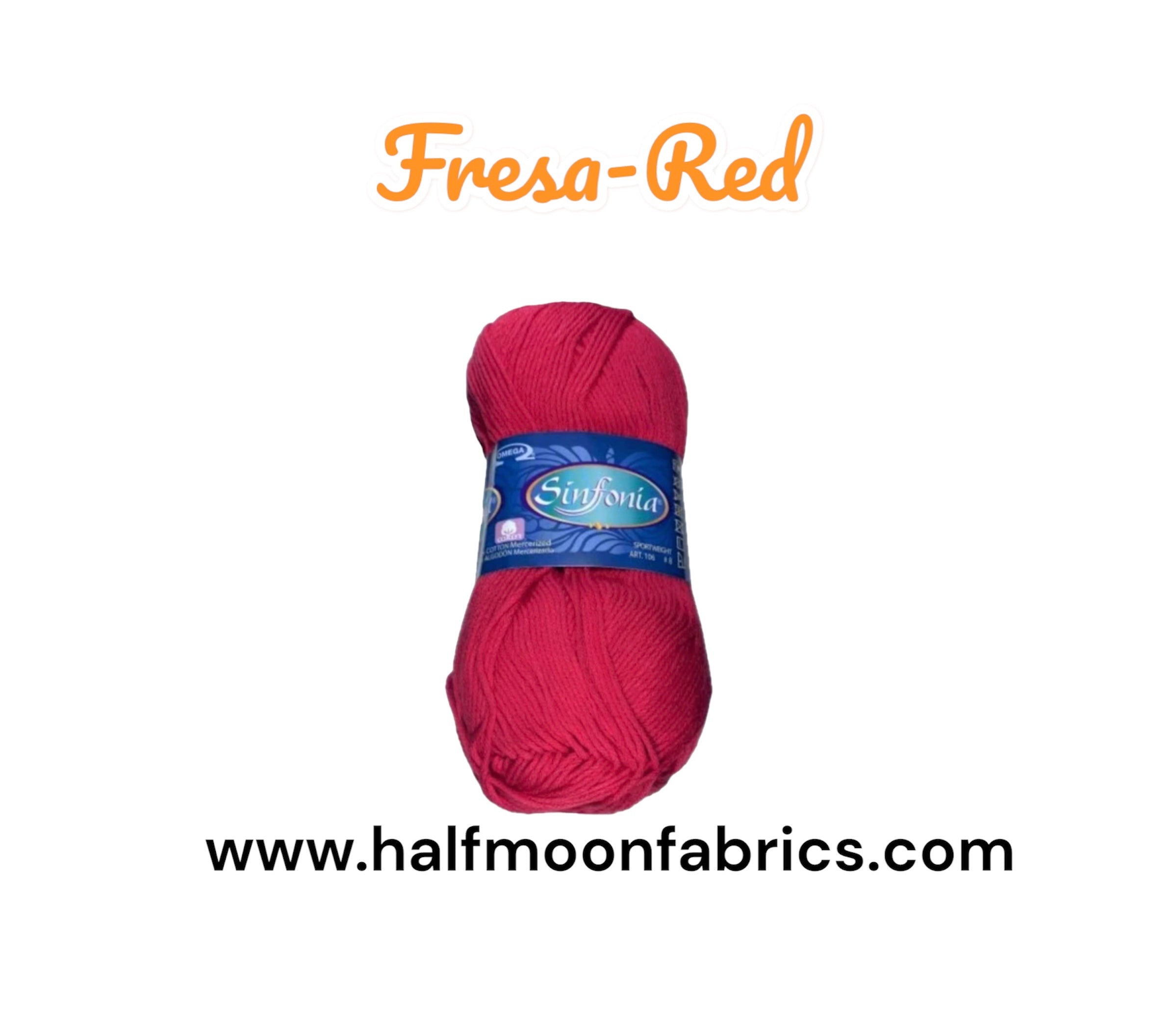 Sinfonia - Fresa - Cotton Yarn - 100% Mercerized Cotton - Amigurumi Ya –  Half Moon Fabrics