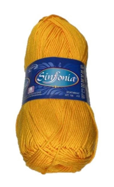 Sinfonia - Amarillo Intenso Cotton Yarn - 100% Mercerized Cotton - Amigurumi Yarn
