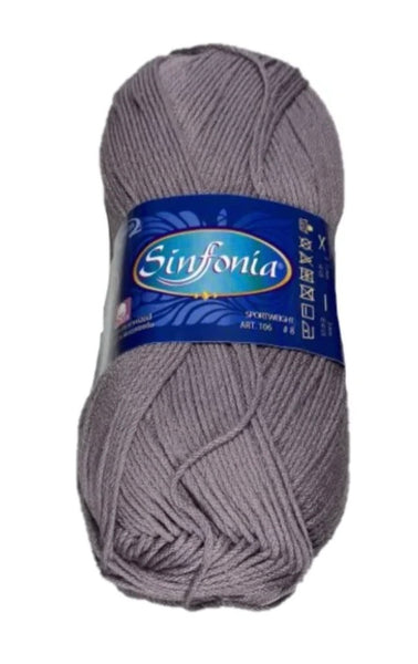 Sinfonia - Grey - Cotton Yarn - 100% Mercerized Cotton - Amigurumi Yarn