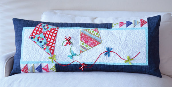 LET’S GO FLY A KITE! BENCH PILLOW, MACHINE EMBROIDERY KD520
