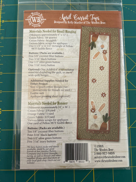 Table topper Pattern, Little quilts April Carrot Tops