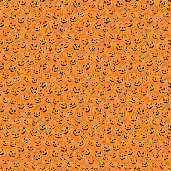 Orange Halloween Fabric - Gnomes Night Out - Pumpkin Fabric
