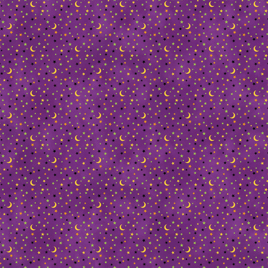 Purple Halloween Fabric - Gnomes Night Out