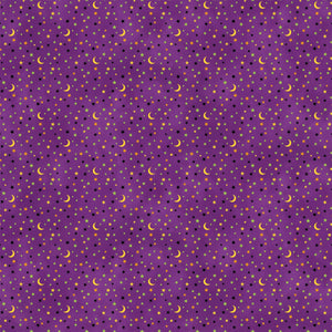 Purple Halloween Fabric - Gnomes Night Out