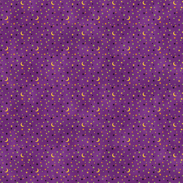 Purple Halloween Fabric - Gnomes Night Out