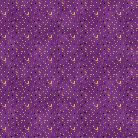 Purple Halloween Fabric - Gnomes Night Out