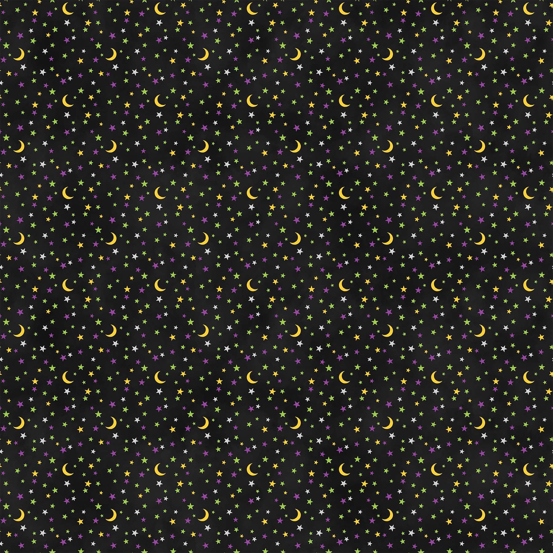 Black Halloween Fabric - Gnomes Night Out - Stars Fabric