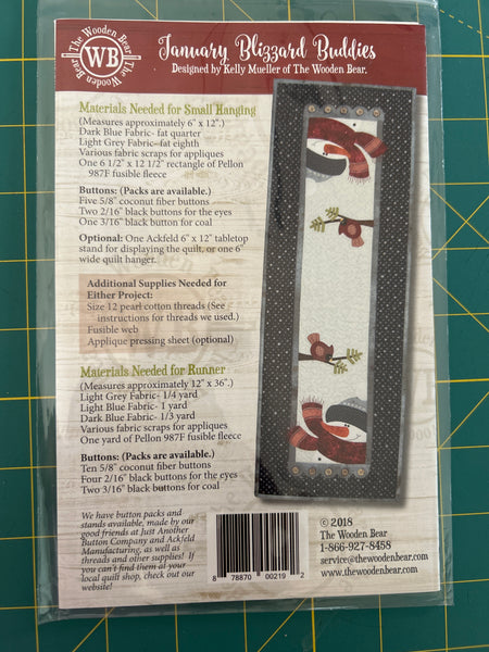 Table topper Pattern, Little quilts January Blizzard Buddies
