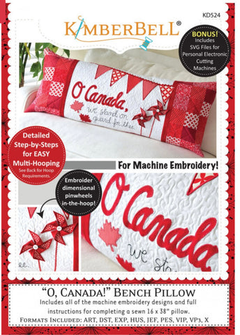 O' Canada! Bench Pillow Embroidery Cd KD524