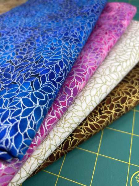 Metallic Leaves Fabric Bundle