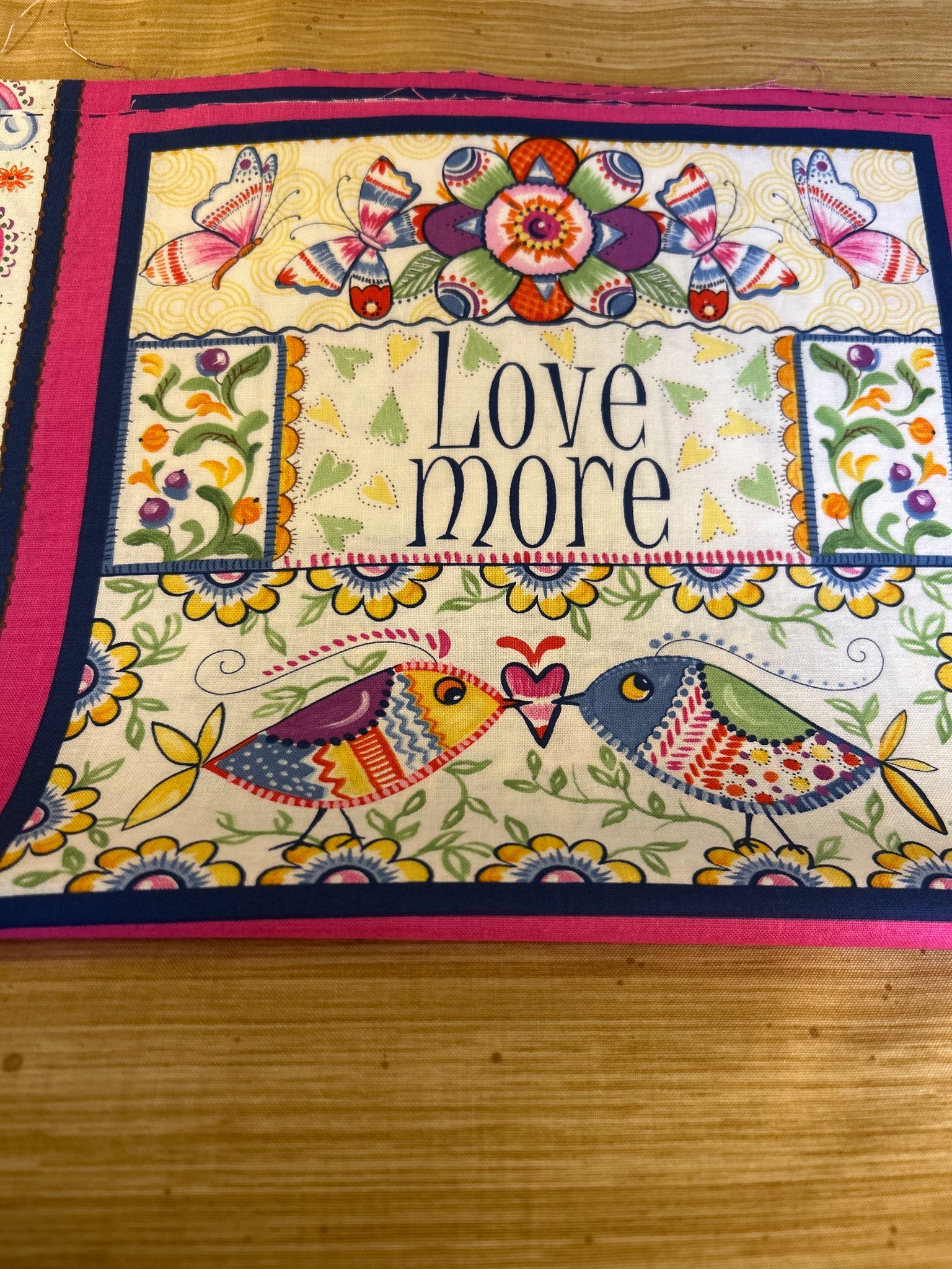 Motivational fabric blocks panel