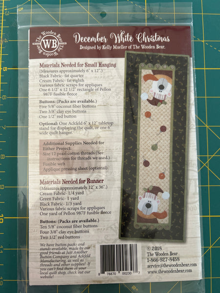 Table topper Pattern, Little quilts December White Christmas