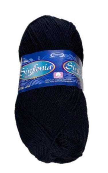 Sinfonia - Negro - Cotton Yarn - 100% Mercerized Cotton - Amigurumi Yarn