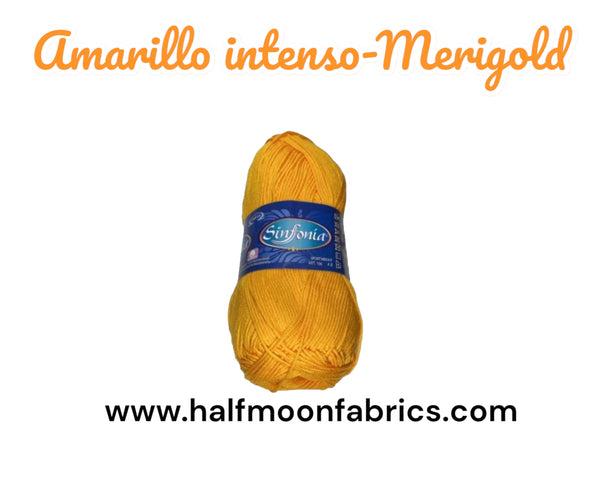 Sinfonia - Amarillo Intenso Cotton Yarn - 100% Mercerized Cotton - Amigurumi Yarn