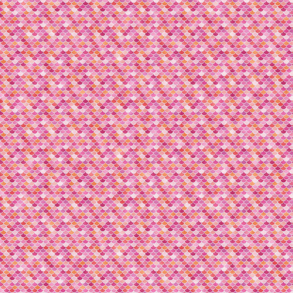 Mermaid Glitter Pink  Fabric - Northcott Fabric