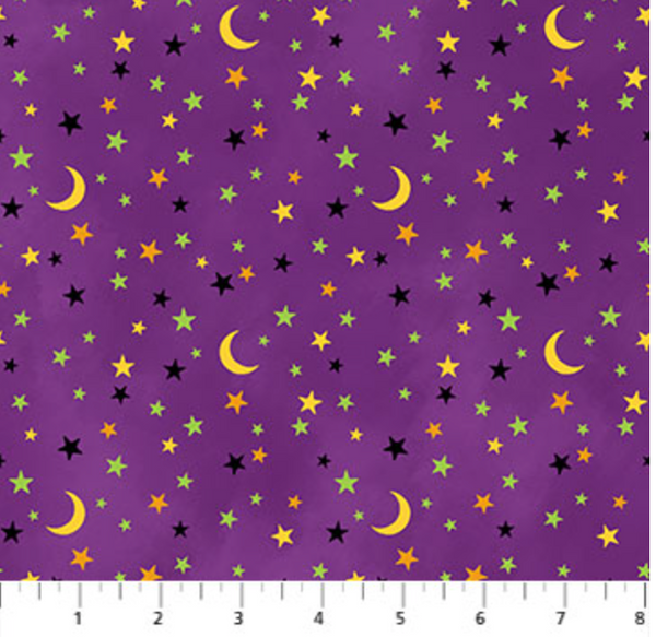 Purple Halloween Fabric - Gnomes Night Out