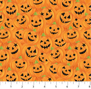 Orange Halloween Fabric - Gnomes Night Out - Pumpkin Fabric