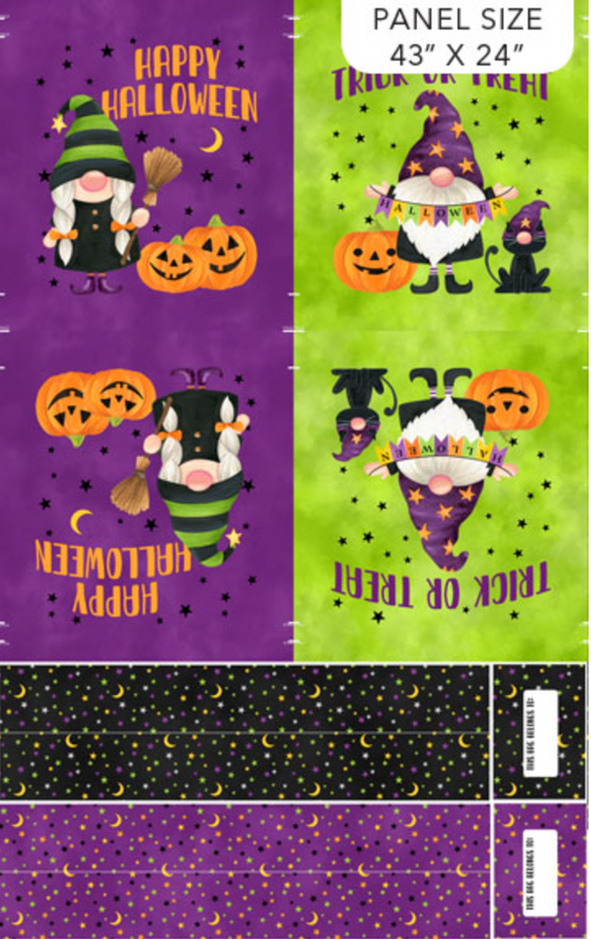 Halloween Fabric - Gnomes Night Out - Panel Halloween Fabric