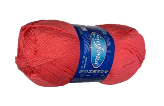 Sinfonia - Coral -  Cotton Yarn - 100% Mercerized Cotton - Amigurumi Yarn