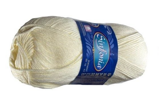 Sinfonia - Hueso - Cream Cotton Yarn - 100% Mercerized Cotton - Amigurumi Yarn