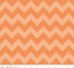 Orange Medium Chevron Tone on Tone Fabric -  Chevron Fabric