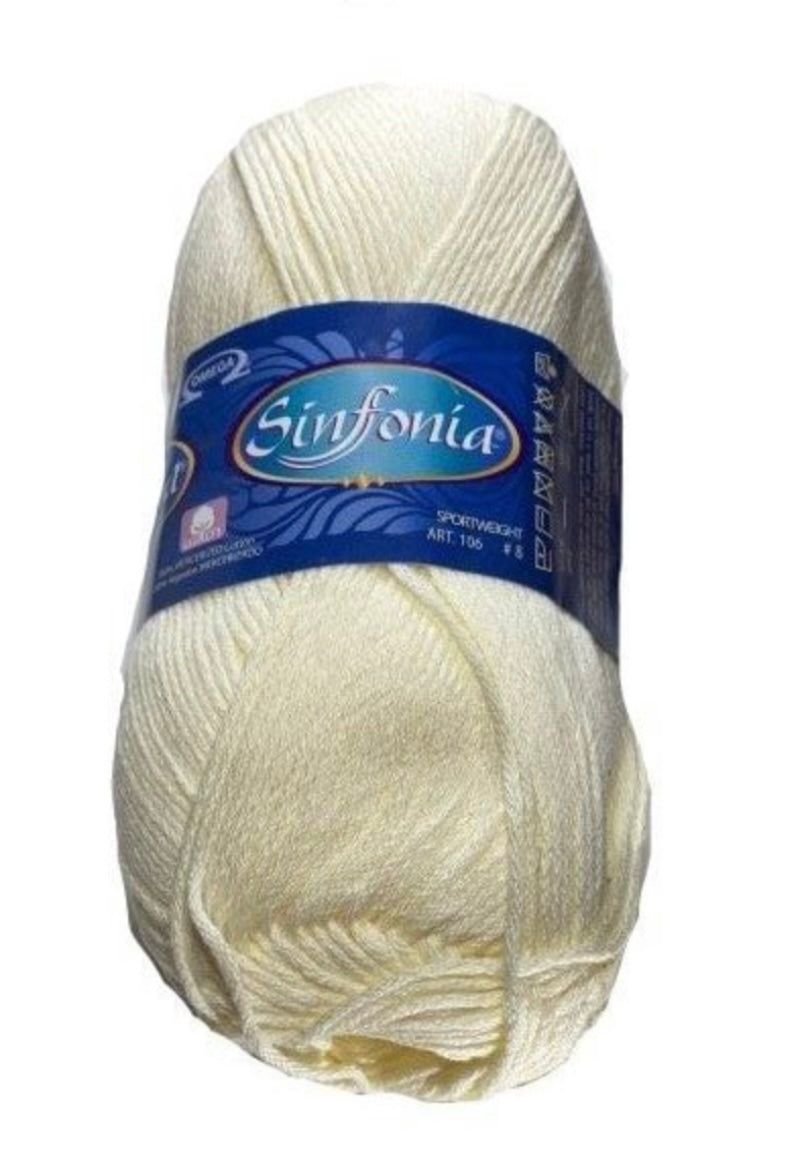 Sinfonia Hueso Cream Cotton Yarn 100 Mercerized Cotton