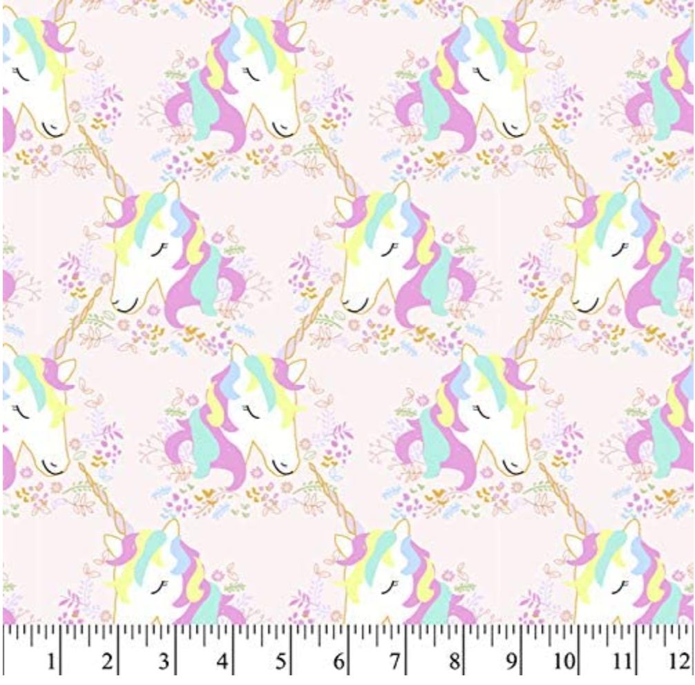 Pink Unicorn Fabric 1 Yard Cut