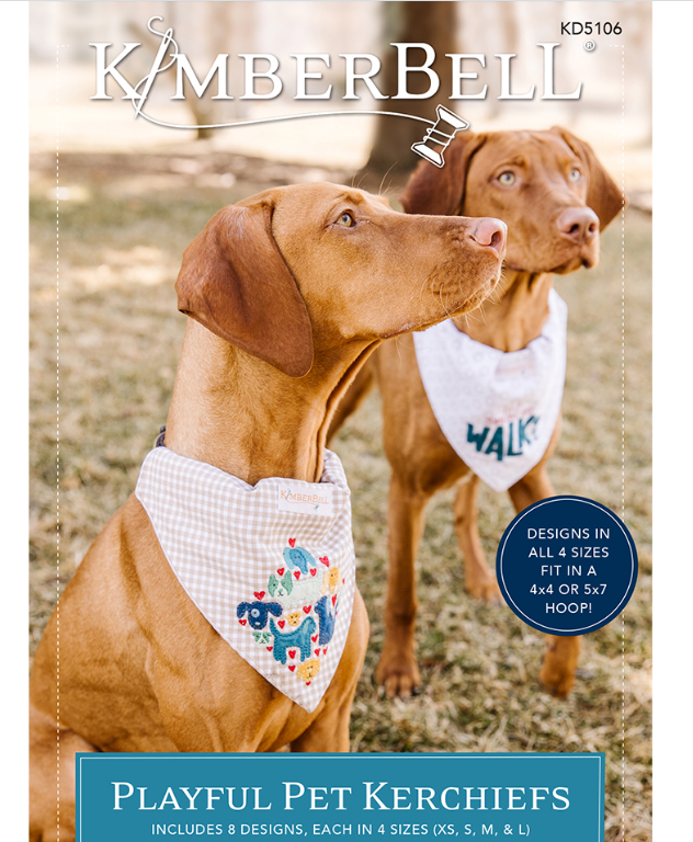 Playful Pet Kerchiefs embroidery designs KD5106