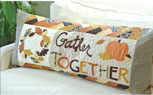 Gather Together BENCH PILLOW, MACHINE EMBROIDERY Pillow