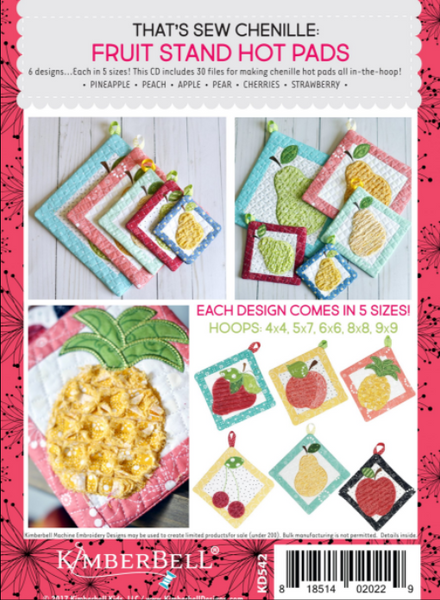 That's Sew Chenille Fruit Stand Hot Pads KD542