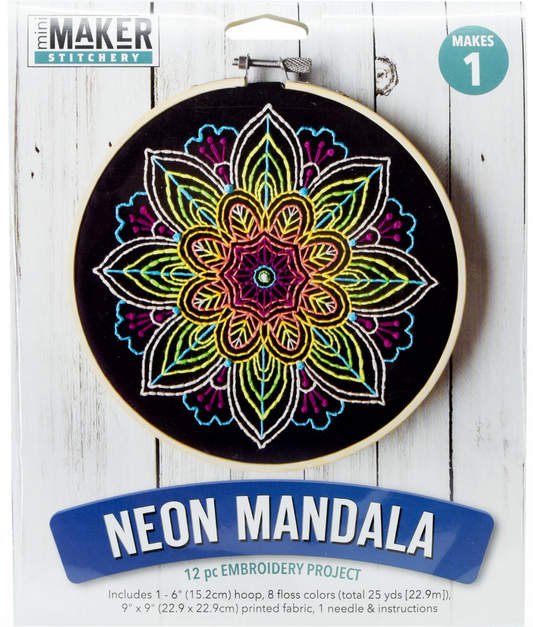 Neon Mandala - Embroidery Kit