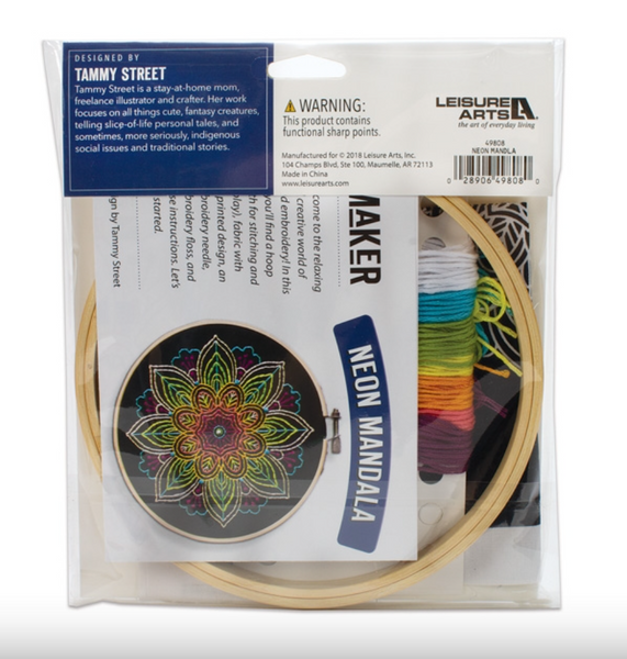 Neon Mandala - Embroidery Kit