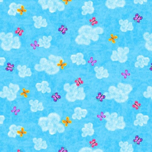 Hello Spring - Clouds - Butterfly Fabric