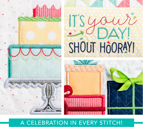 Shout Hooray! Bench Pillow embroidery cd KD5120