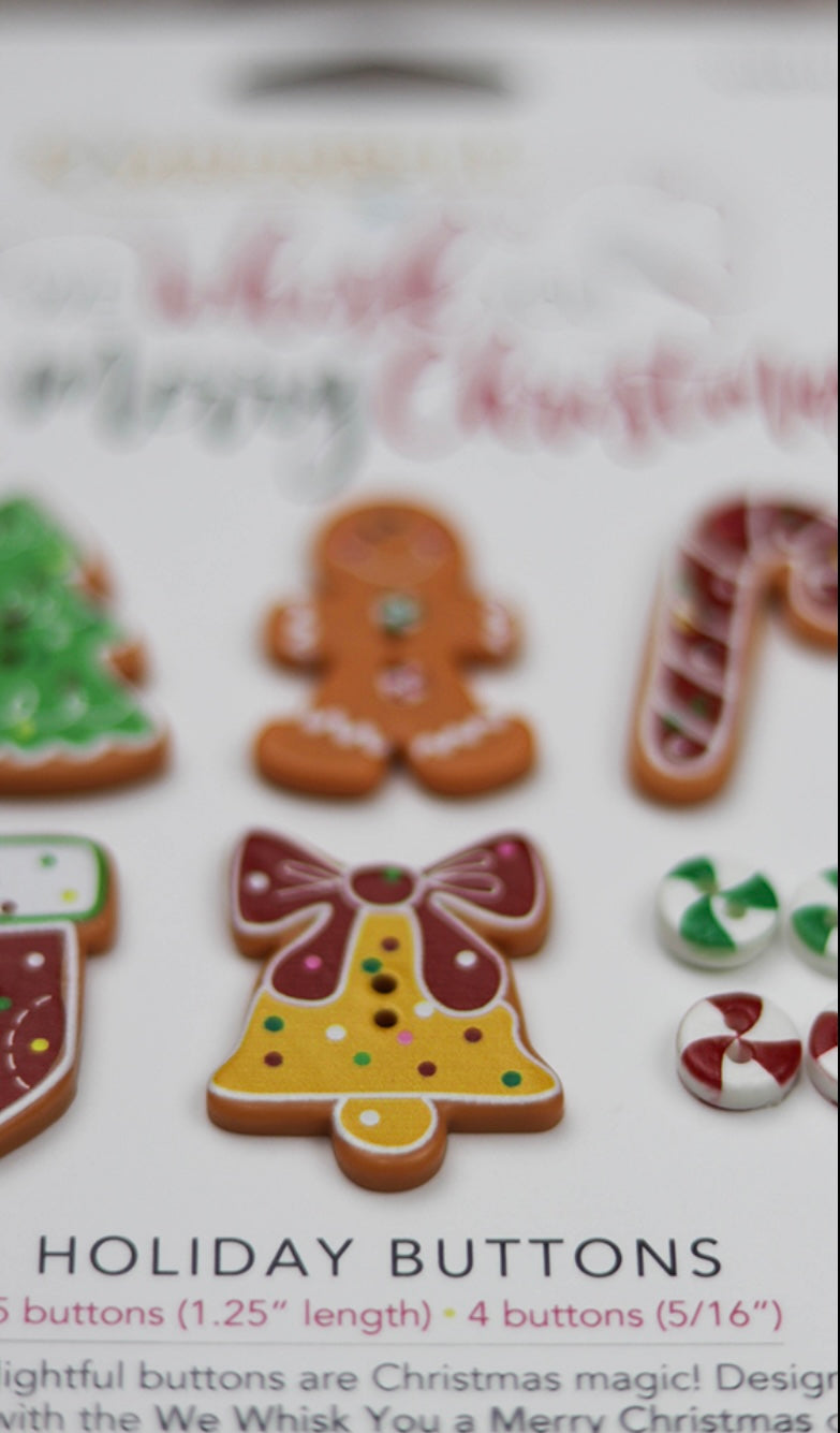 We whisk you a Merry Christmas Holiday Buttons Embellishment