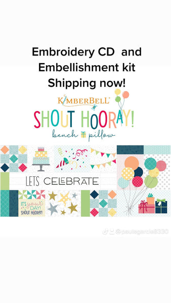 Shout Hooray! Bench Pillow embroidery cd KD5120