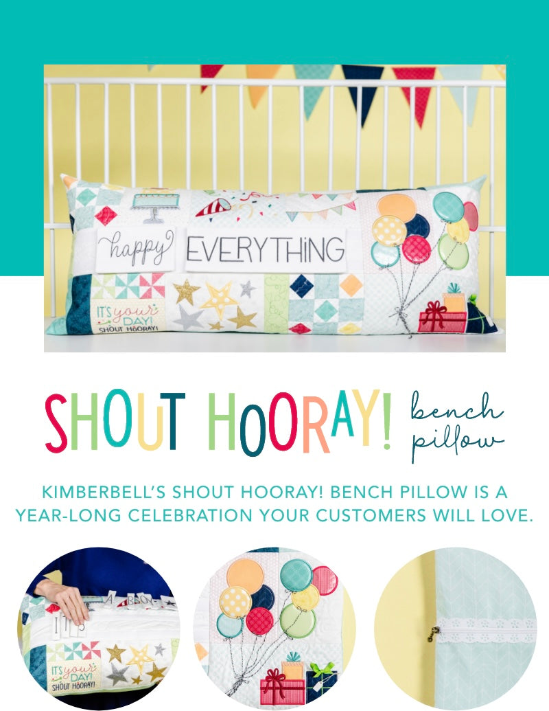 Shout Hooray! Bench Pillow embroidery cd KD5120