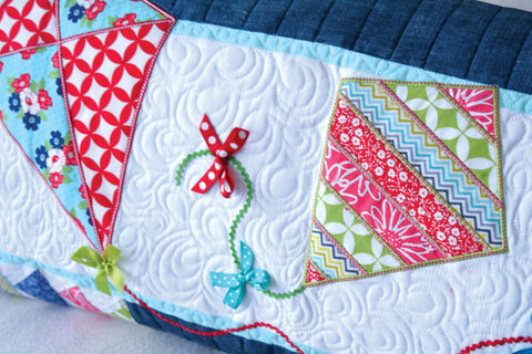 LET’S GO FLY A KITE! BENCH PILLOW, MACHINE EMBROIDERY KD520