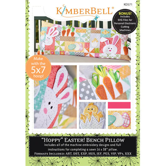 Hoppy Easter! Bench Pillow Embroidery CD