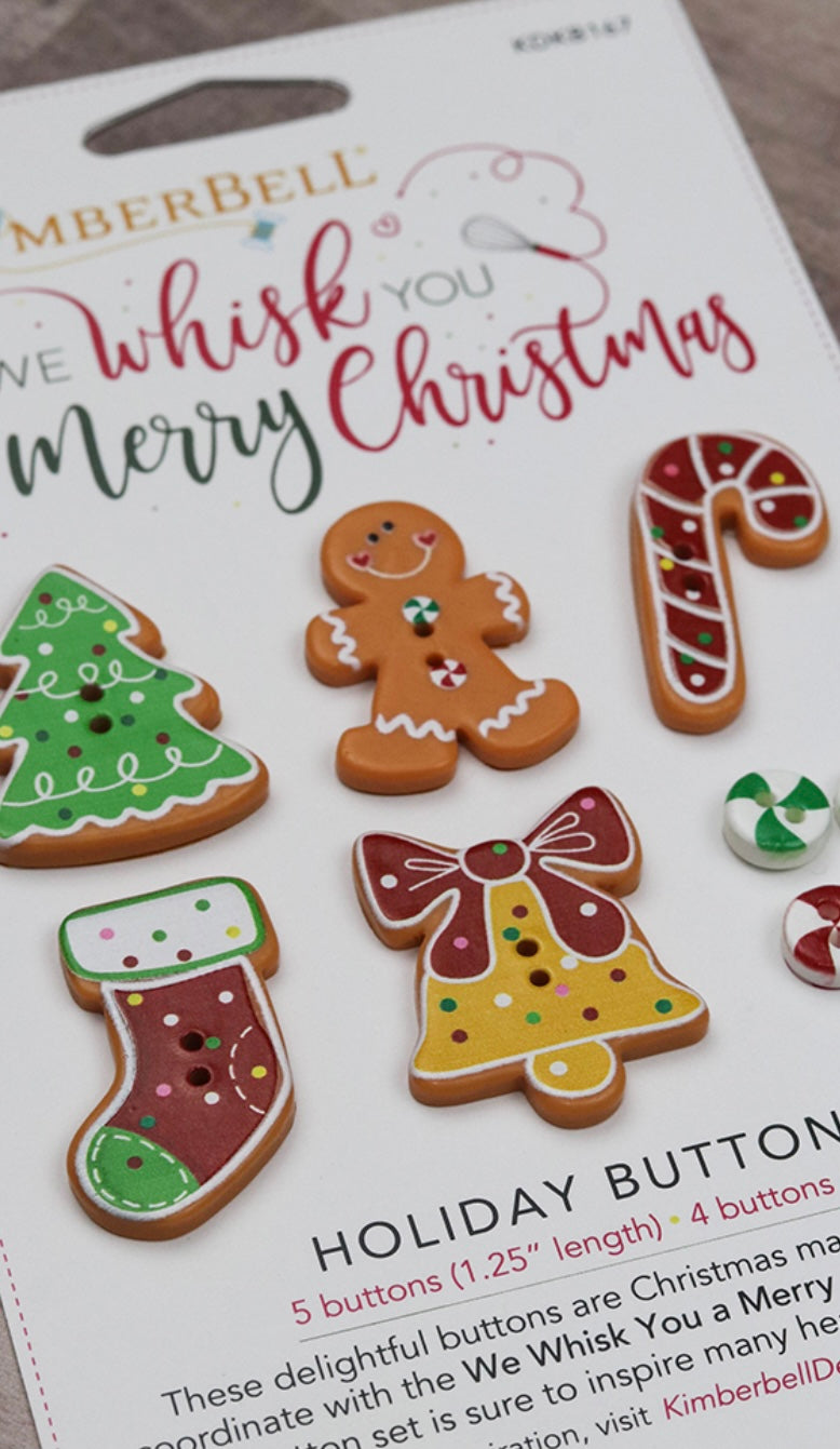 We whisk you a Merry Christmas Holiday Buttons Embellishment